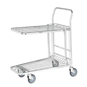 Kongamek CC-Wagen KM4202-E, mit Schiebebügel, 2 Etagen, Tragkraft 300kg, 860 x 530mm, verzinkt