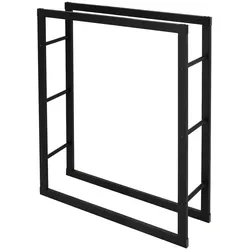 ML-Design Kaminholzregal 80x100x25 cm Schwarz | Metall, Innen/Außen, Holzaufbewahrung Kamin Holzständer