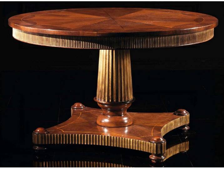 Xlmoebel Esstisch Brauner Designer Esstisch aus Holz im modernen Stil, rund, Made in Europa