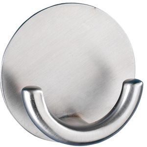 Wenko Klebehaken Wandhaken Rondo matt, 4466190100, bis 1kg, Edelstahl, silber matt