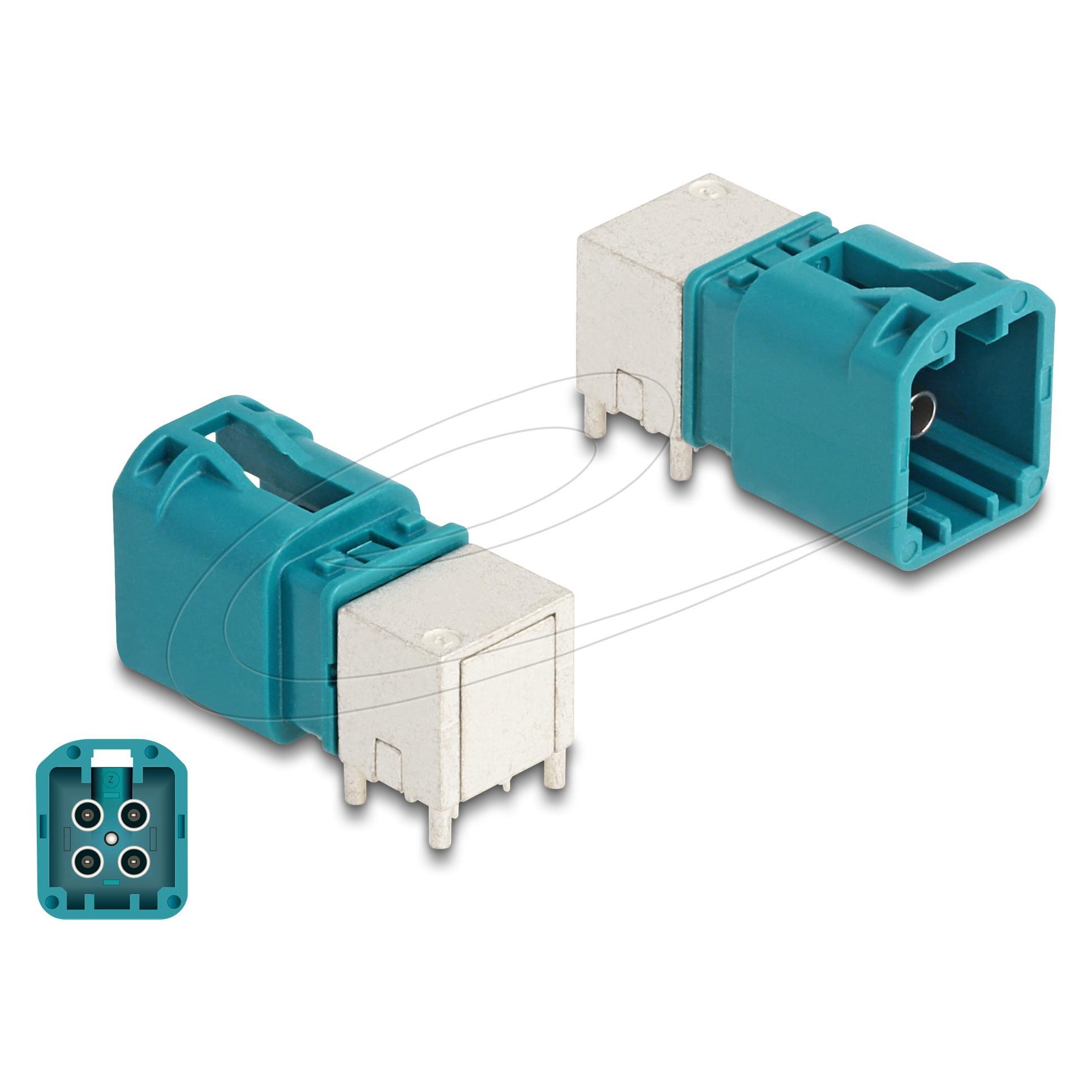 Delock Mini FAKRA Z Stecker quad gewinkelt B-Typ PCB (90116)