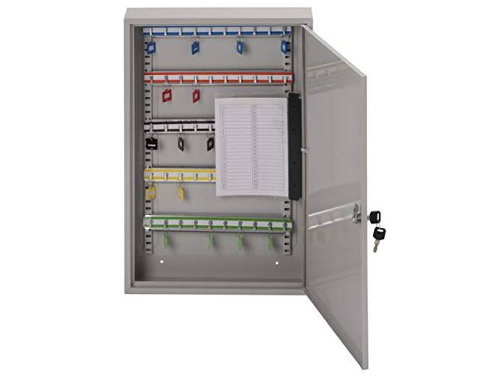 Sterling KC50H Schlüsselschrank, eintürig, mit 50 Haken, Grau