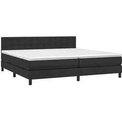 Décoshop26 - LED-Bettgestell mit Lattenrost Kopfteil und 200x200cm schwarzer Synthetikmatratze TDL0209132