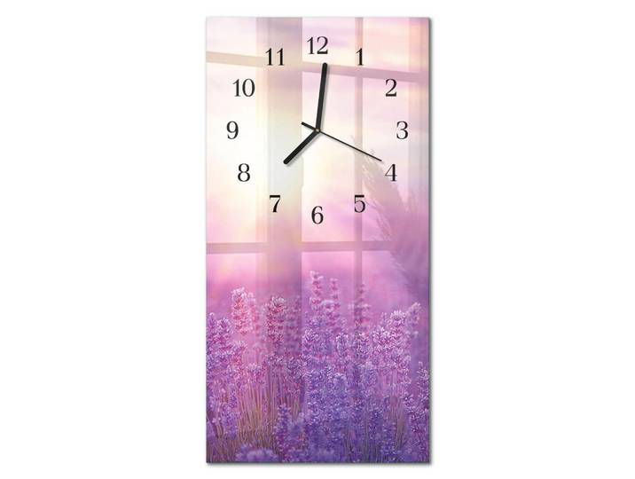 Tulup Wanduhr 60x30 cm - Pier, Lila, Glas, Rechteckig, 30x60x0.4 cm, Dekoration, Uhren, Wanduhren