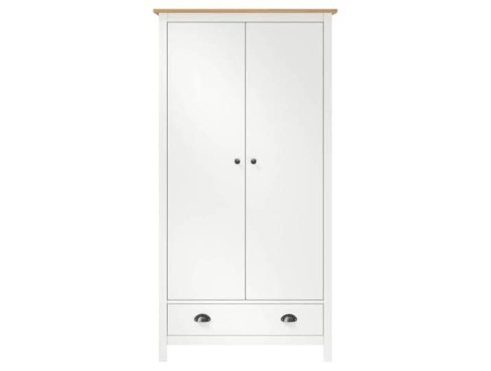 HNSMFPRE Kleiderschrank, 2 Türen, 89 x 50 x 170 cm, massives Kiefernholz Kleiderschrank, Schublade und Ablage, großes Fach mit Kleiderschrank, Kiefer massiv, Reinigung mit trockenem Tuch