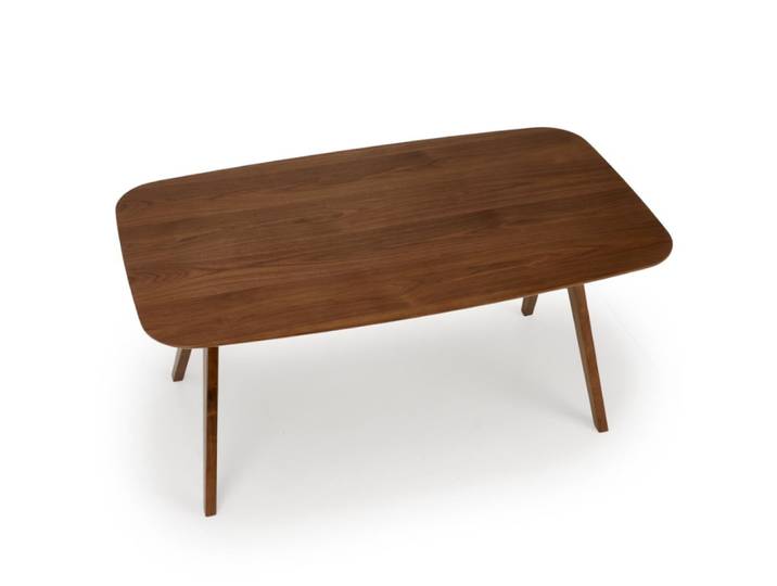 Table à manger rectangulaire plateau et pieds noyer 160cm
