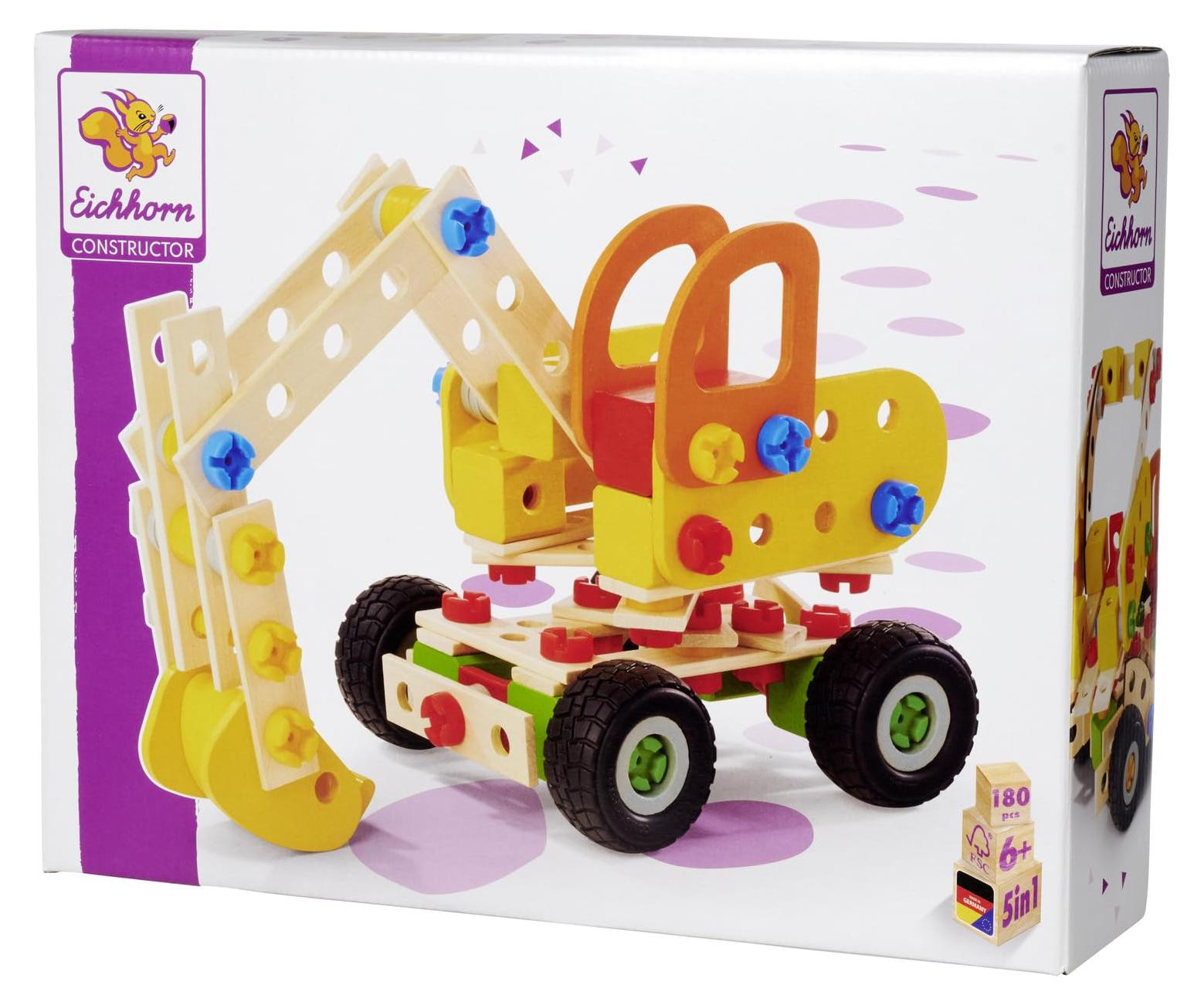 Eichhorn Bouwset Graafmachine met 5 verschillende modelvarianten en constructiemateriaal