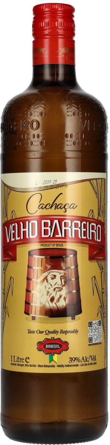 Velho Barreiro Cachaça 39% Vol. 1l