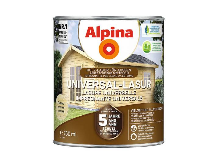 Alpina Universal-Lasur Farblos 0.75 l Seidenmatt