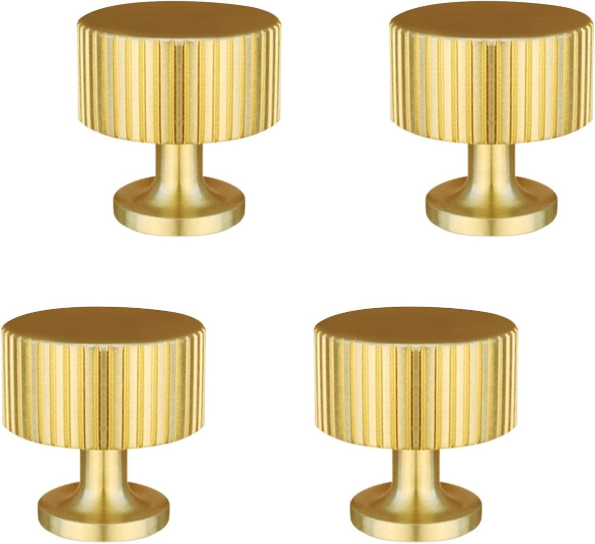 Set van 4 ronde vintage gouden meubelknoppen