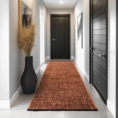 Teppich AYYILDIZ TEPPICHE "SPACE 1900, auch als Läufer", rosa (kupfer), B:80cm H:7mm L:150cm, Chenille, Teppiche, Teppich, Läufer, Kurzflor, Boho, Vintage, Wohnzimmer
