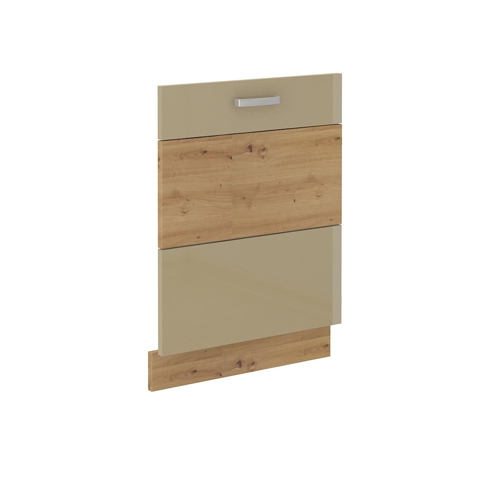Frontblende vollintegrierten Geschirrspüler 60 Eiche Artisan + Cappuccino Glanz