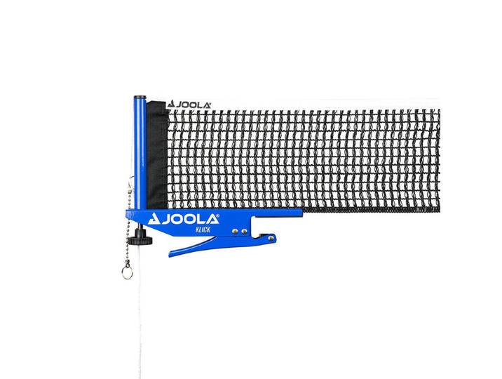 JOOLA KLICK tafeltennisnet - indoor tafeltennis set vrije tijd sport - klemtechniek - in hoogte verstelbaar met borgschroef, blauw, 183 x 15,25 cm.