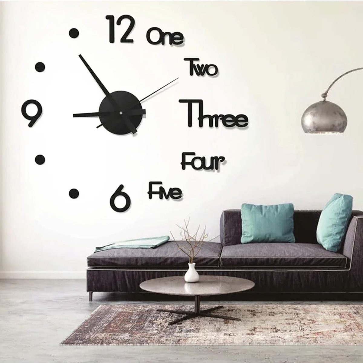 Moderne DIY Wandklok met 3D-effect en Spiegelstickers voor Woonkamer, Keuken en Kantoor