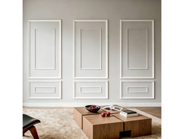 Vevor Kit Moulure Murale Predecoupee 3 Lots Cadres Double Ligne Large Et Fin Pour Decor Interieure Mur Deaccent Salon Chambre Couloir\, Pret A Poser\, Polystyrene Leger A Peindre\, Impermeable\, Blanc