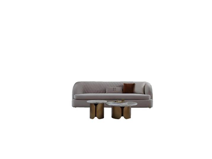 Xlmoebel Couchtisch Runder Designer-Wohnzimmertisch aus Marmor mit filigranen Beinen (Couchtisch), Hergestellt in Europa