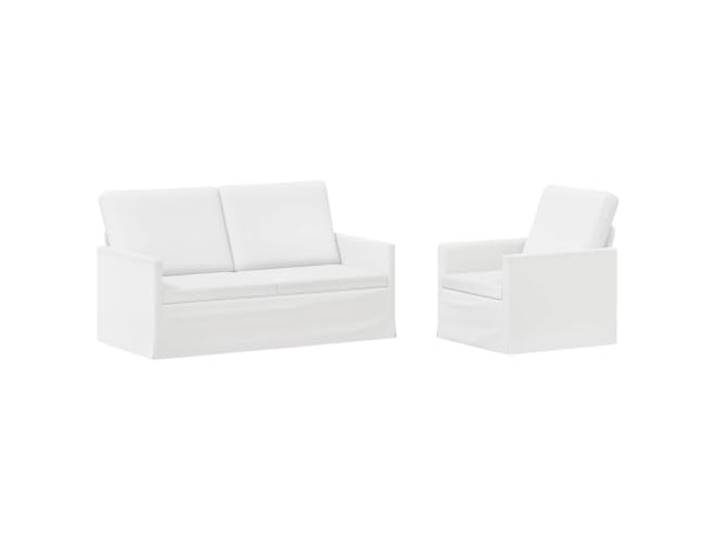 vidaXL Sofa-Set 2 pcs Weiß Stoff