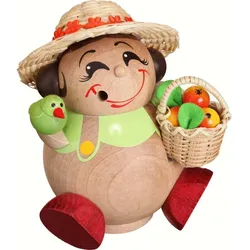 Seiffener Volkskunst Kugelräucherfigur Gärtnerin Größe 11 cm