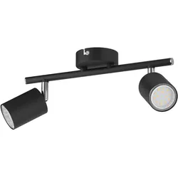 ledscom.de Deckenstrahler WAIKA, zweiflammig, schwarz, matt, inkl. GU10 LED Lampen je 227lm warmweiß