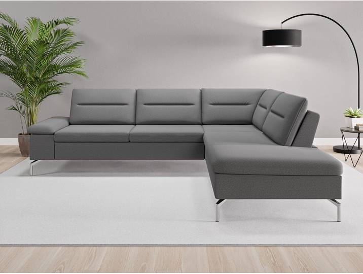 Ecksofa Rio Nr. 3 rechts - Grau (Schiefergrau) - Softwolle