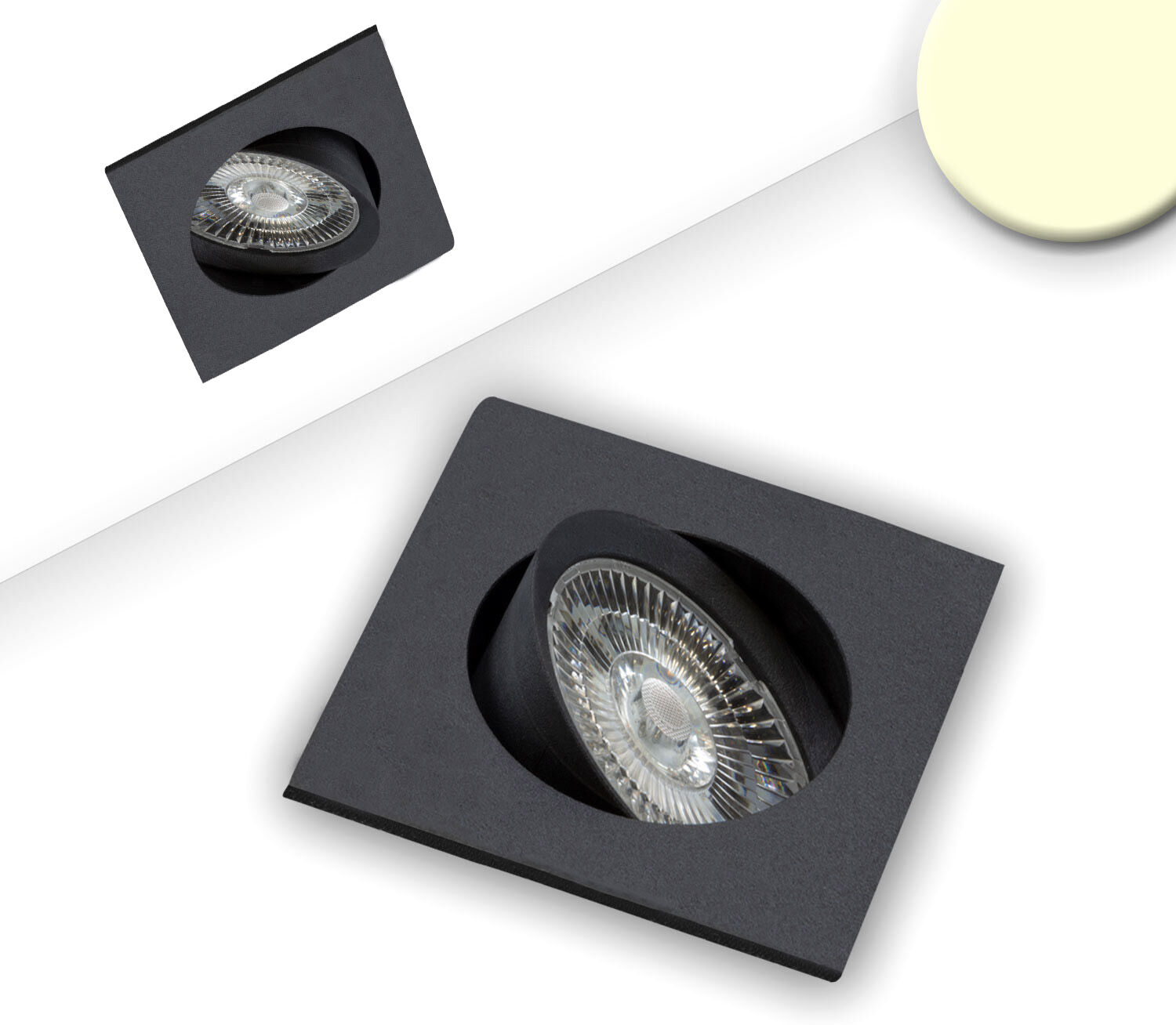 Isoled Led Einbauleuchte Slim68 Schwarz, Eckig, 9w, Warmweiß, Dimmbar