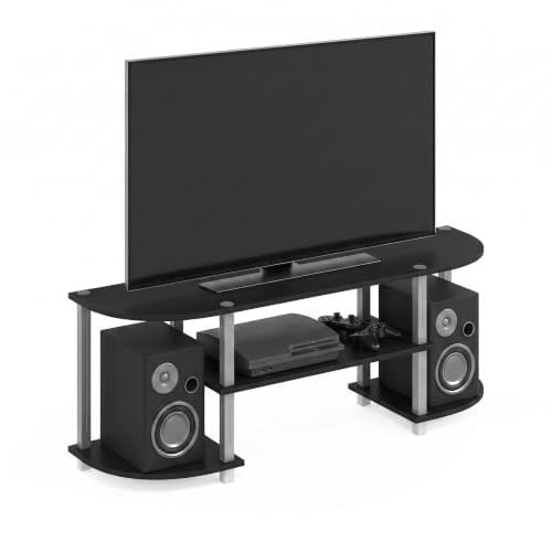 Furinno Turn-S-Tube Wide TV Entertainment Center TV-meubel Zwart/Grijs B: 120 cm