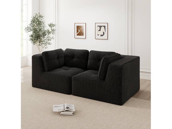OKWISH Loungesofa Montagefreies Modulsofa, aus haustierfreundlichem Cordstoff mit flexiblen L-/U-Formen und vielseitigen Sitzkonfigurationen 1 Teile