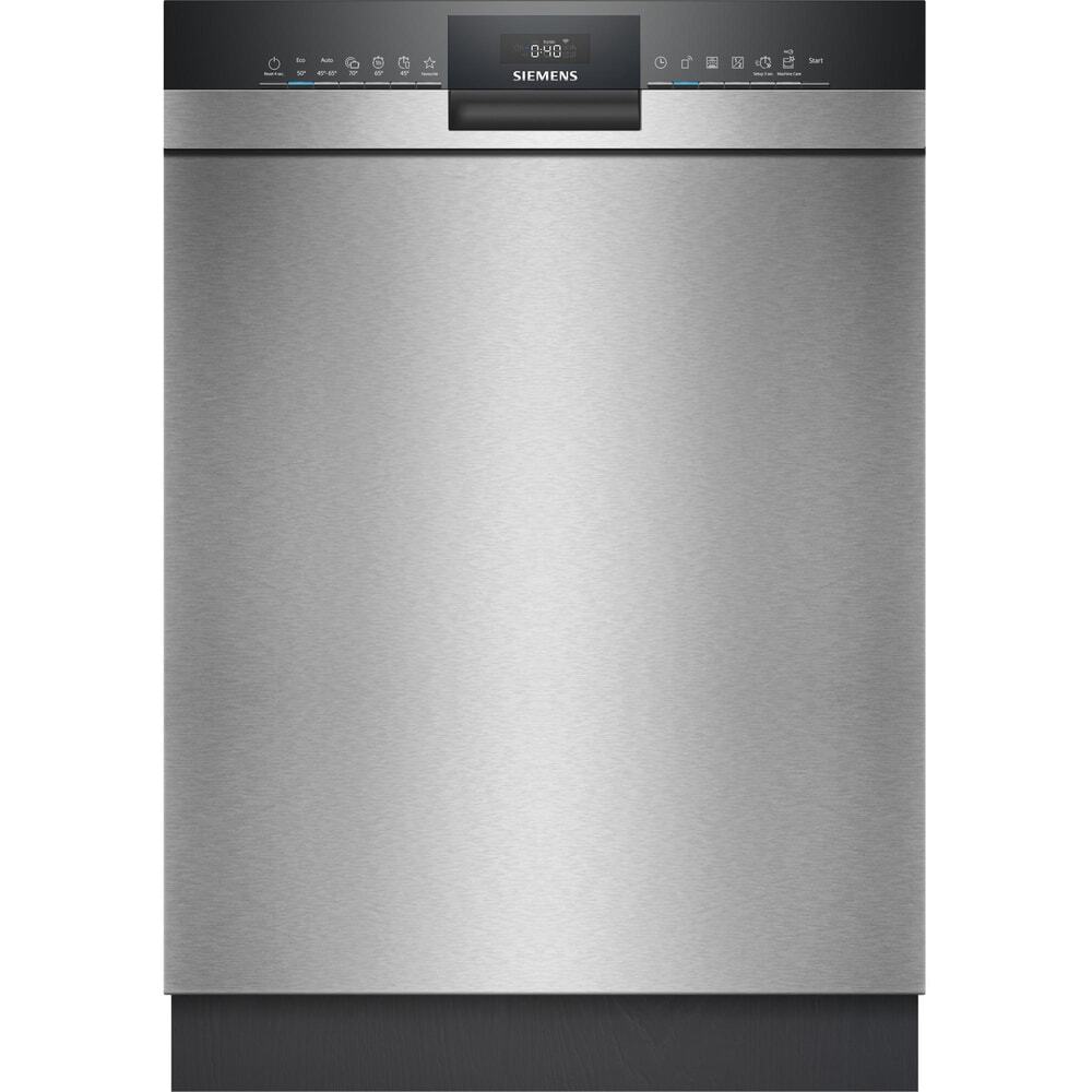 Siemens iQ300 SN43ES06UE, Unterbau, Standardgröße (60 cm), Edelstahl, Schwarz, Edelstahl, Weiß, Berührung