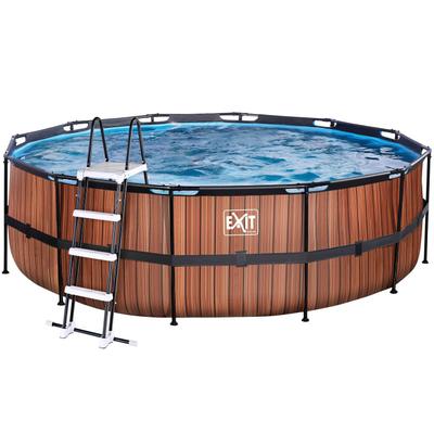 Framepool EXIT "inkl. Sicherheitsleiter", braun, H:122cm Ø:450cm, Schwimmbecken, ØxH: 450x122 cm, mit Sandfilteranlage