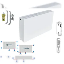 Planheizkörper Mittelanschluss Kompakt & Ventilheizkörper Typ 33 400x1200 & Halt