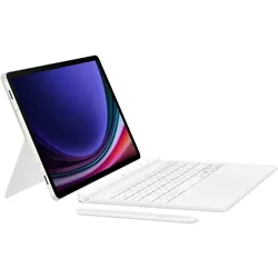Samsung Book Cover Keyboard (DE, Samsung Galaxy Tab S9, Samsung Galaxy Tab S9 FE), Tablet Tastatur, Weiss