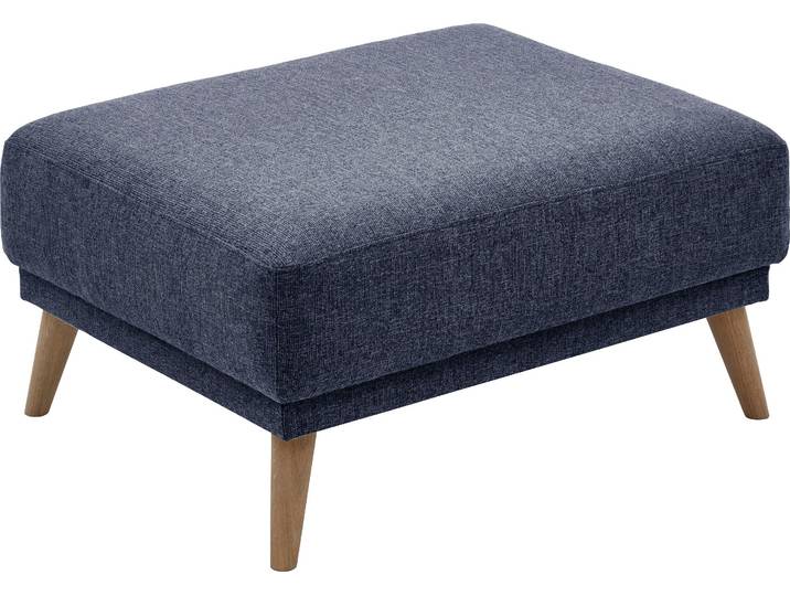 Hocker GOODPRODUCT Elvis , grau (anthrazit), B:86cm H:43cm, 79% Polyester; 21% Polypropylen, Hocker, Hocker, Massivholzfüsse
