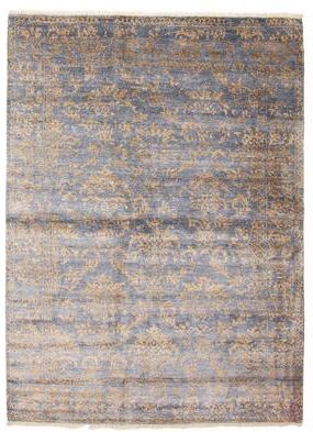 ECARPETGALLERY Hand-knotted Heritage Grey Silk Rug - 5'5 x 7'8