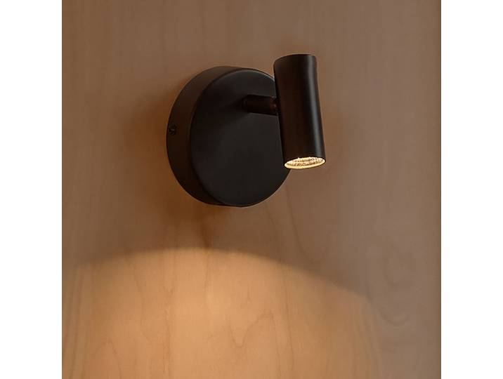 Applique murale Omari 10 x 12 x 12cm Noir/Noir Matériau : Métal Surface en métal : Laqué Type de métal : Aluminium Module LED