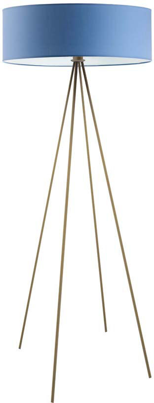 17 Stories Arnesha 157 H cm Traditional Floor Lamp Blue/Antique Old Gold 157cm H X 60cm W X 60cm D