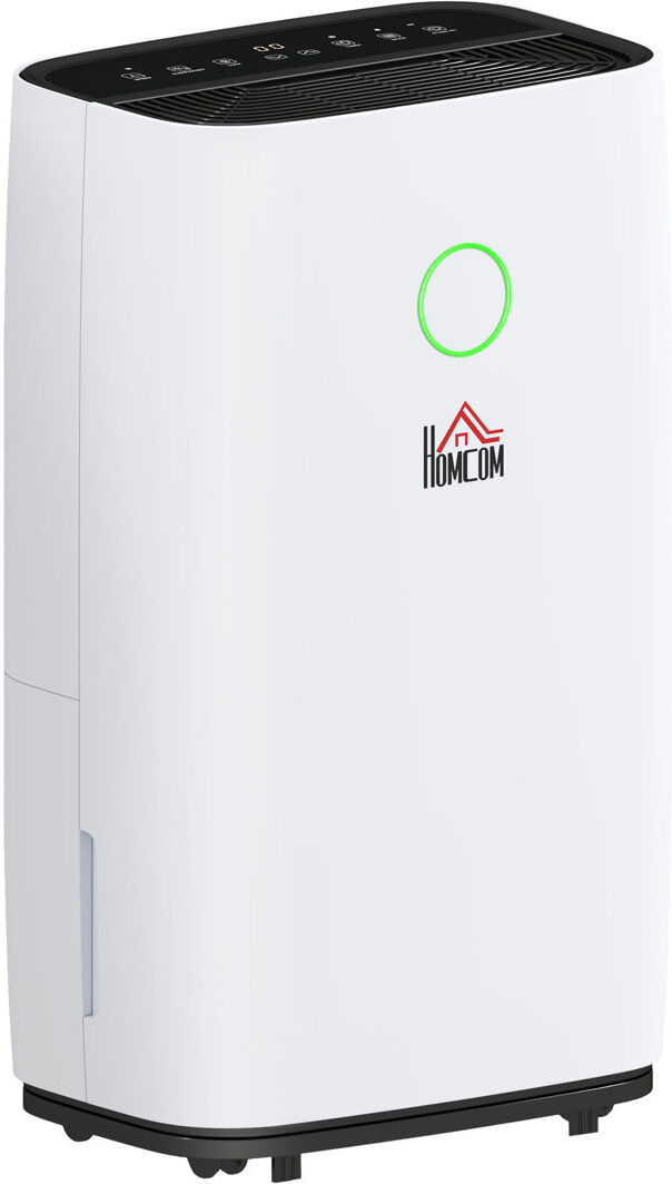 HOMCOM Portable Quiet Dehumidifier White 57cm H X 33.5cm W X 23cm D