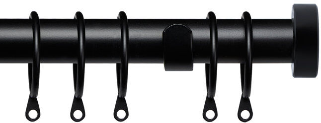17 Stories Noriana 25-28mm Eton Finial Pole Set Black 200cm x 380cm