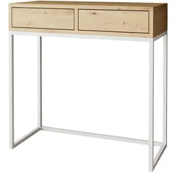 KONSOLENTISCH Lango 80/85/35 eiche Artisan mit weißen Metallbeinen