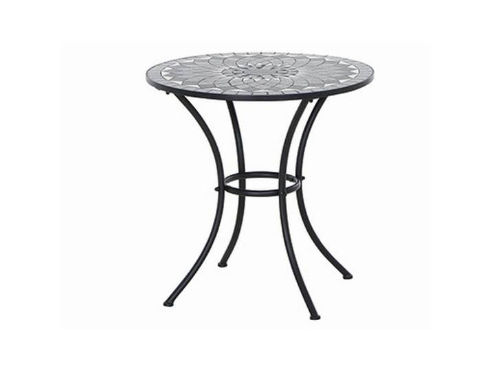 Gardenson Gartentisch, Schwarz, Metall, Keramik, rund, 60x71x60 cm, wetterbeständig, Gartenmöbel, Gartentische, Gartentische