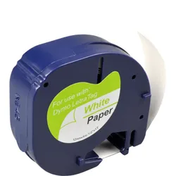 Label Band kompatibel zu Dymo 91220 (S0721520) schwarz auf weiß  12mm x 4m  Papier