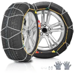 VEVOR Schneeketten Mangan-legierter Stahl Notfall-Traktions-Schneeketten, Schneeketten für Autos Pickups SUVs und Lkws 605 / 695 mm, für  225/60-16; 215/60-16; 225/65-15; 225/55-16; 235/55-16