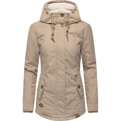 Winterjacke RAGWEAR "Monade", Damen, Gr. XXL (44), beige (helltaupe), Obermaterial: 65% Polyester, 35% Baumwolle. Futter: 100% Polyester. Wattierung: 100% Polyester, figurbetont Po-bedeckend, verstellbar Rippstrickbündchen mit Druckknopf, Jacken...
