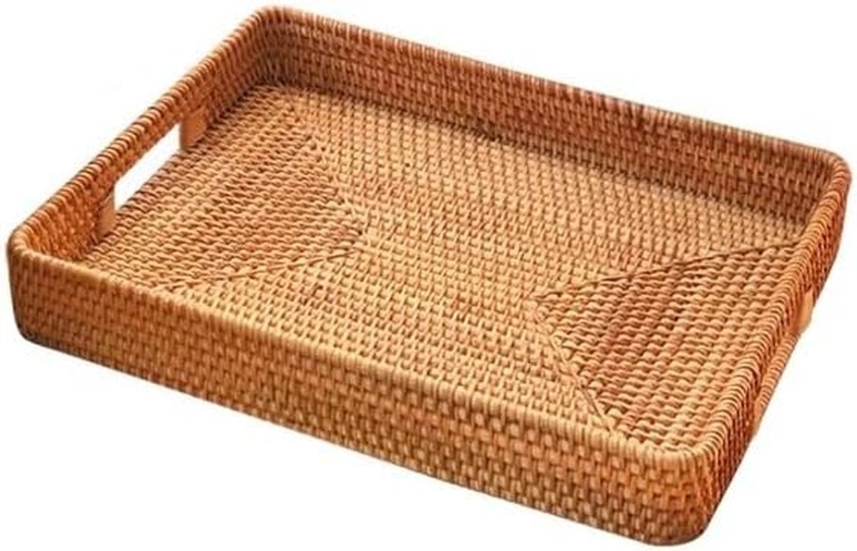 Handgeweven Rieten Dienblad voor Fruitmand en Tafeldecoratie - Natuurlijk - 10 x 10 x 10 mm