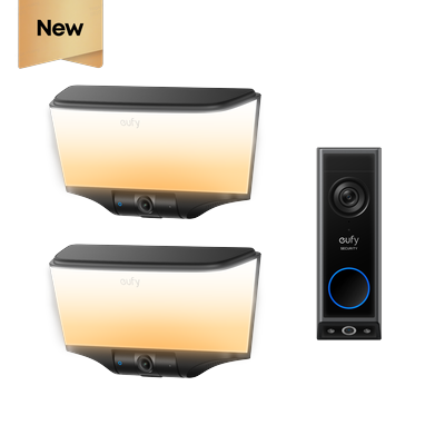 eufy Wall Light Cam S4（2 pack）+ Video Doorbell E340 White
