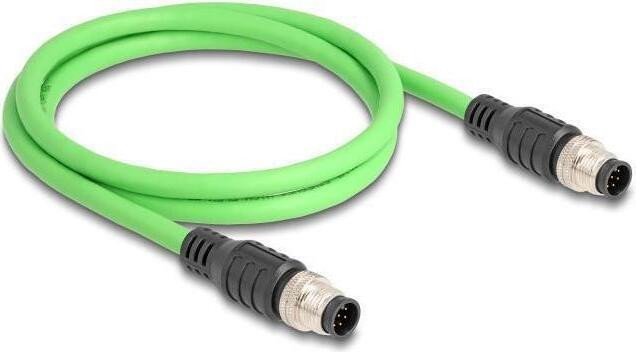 Delock M12-kabel A-gecodeerd 8-polige stekker naar stekker PUR TPU 1 meter
