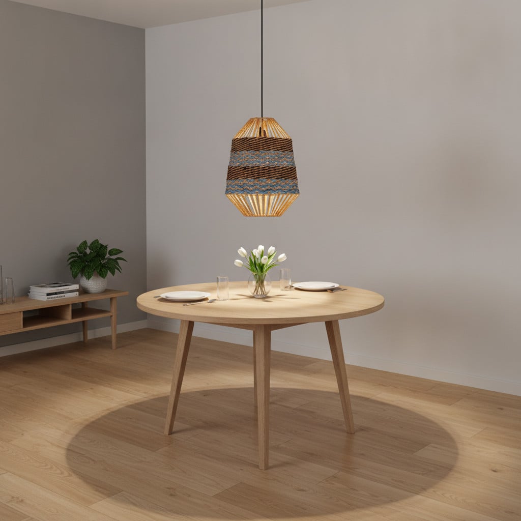 Lyora Rotan hanglamp Copos blauw en bruin