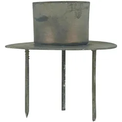 IB Laursen Kerzenhalter für Stabkerze Spieß, Höhe 9, Ø 3.8 cm, zink