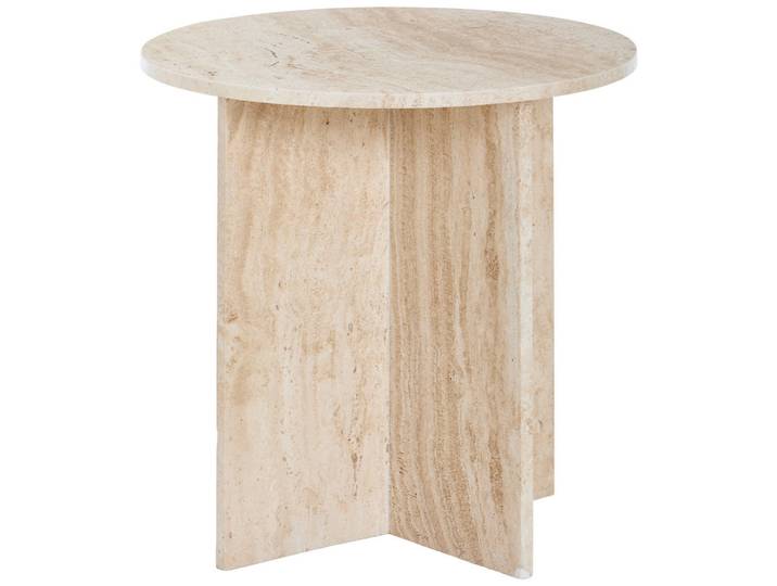 Livetastic Beistelltisch, Natur, Stein, Marmoroptik, Sockel, 50x50x50 cm, Wohnzimmer, Wohnzimmertische, Beistelltische