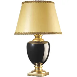 Tischleuchte Mozart Schwarz/Gold/Braun max. 22 W