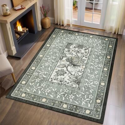 Garvee Vintage Botanical Grove Washable Area Rug